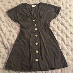 Black asos button up cotton dress